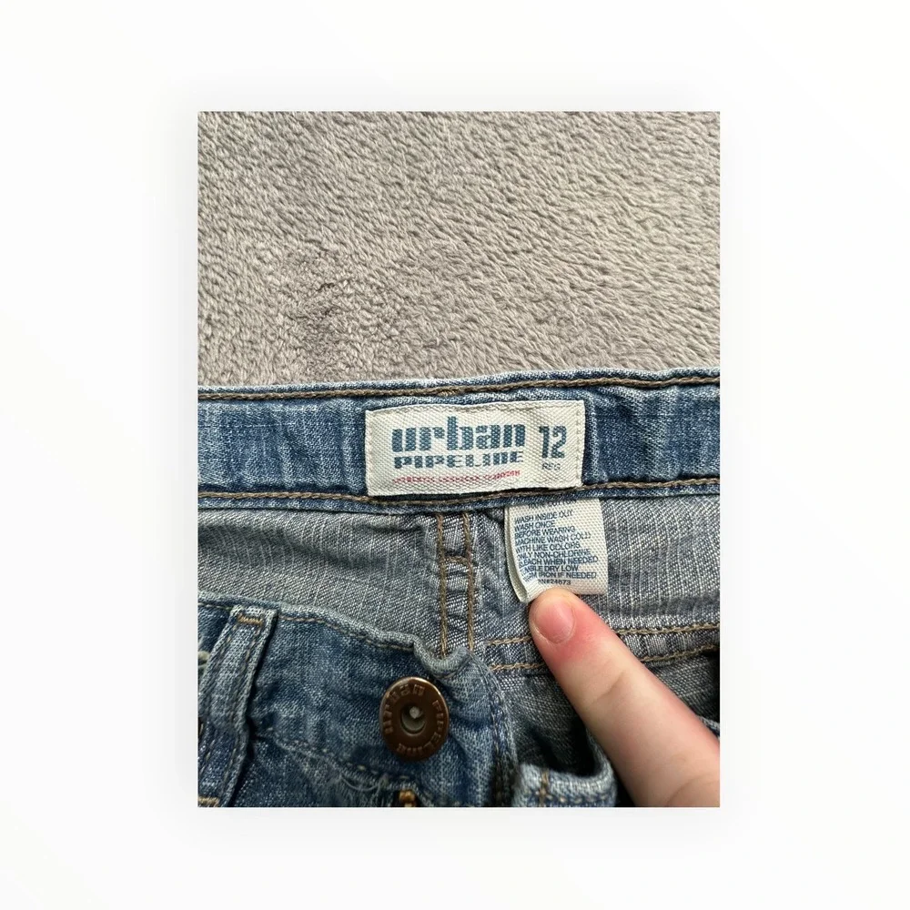 Urban Pipeline Jeans Boy 12 Blue Medium Wash Straight Leg Distressed Denim Pants